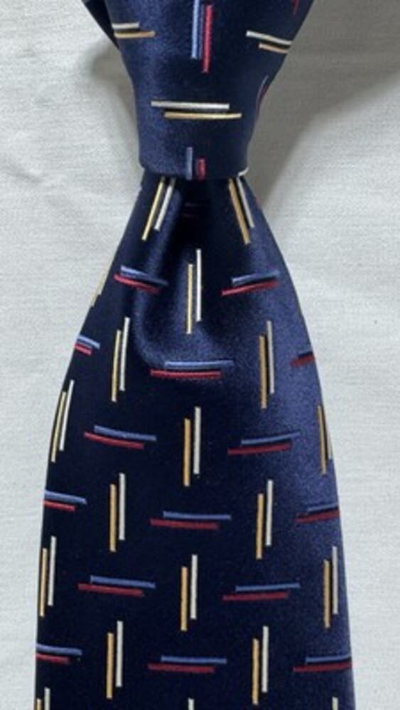 VTG Robert Talbott Best Of Class Tie Geometric 100% Silk Navy Red Blue Gold